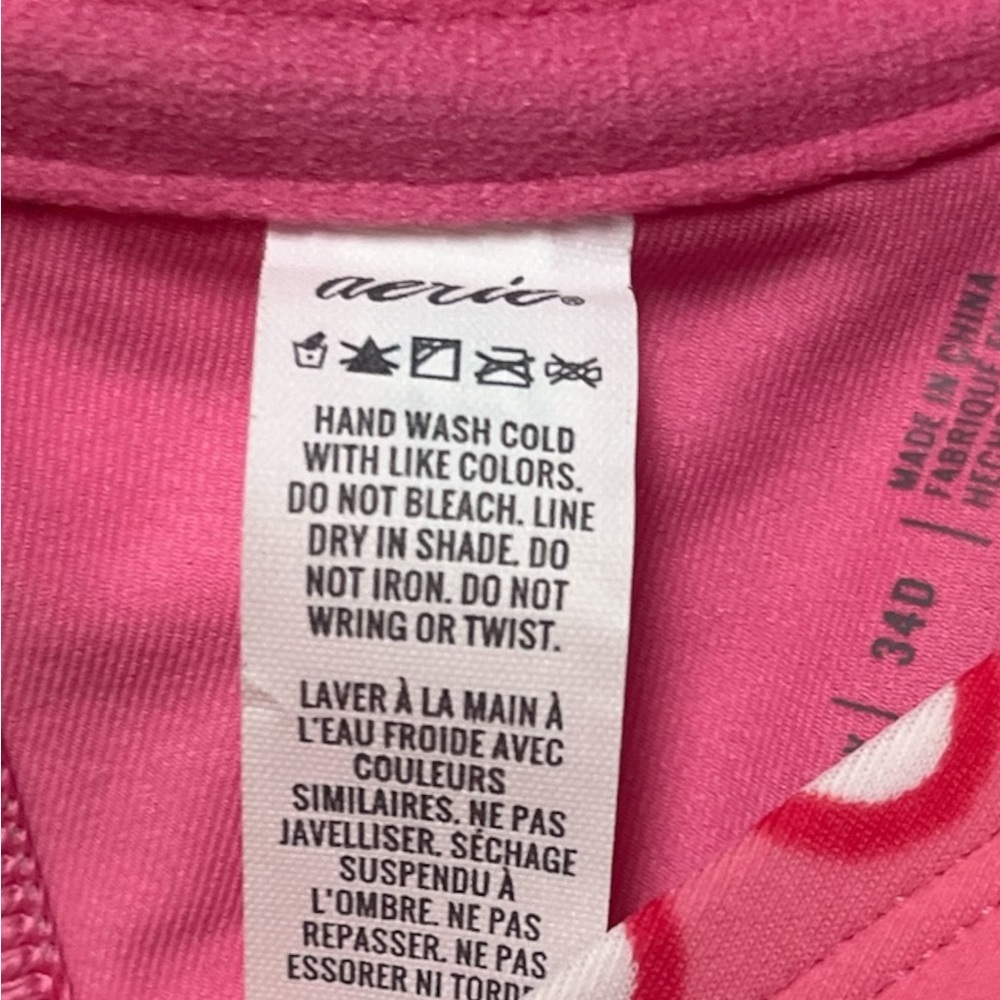 Aerie Women’s bikini underwire top pink floral print size 34D - Picture 6 of 7